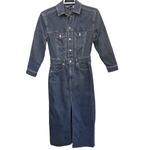 Universal Thread Womens Denim Dress Size 4 Black Wash Cotton Casual Style